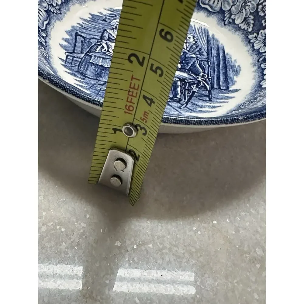 Vintage Blue White Colonial Scenes Bowl 5